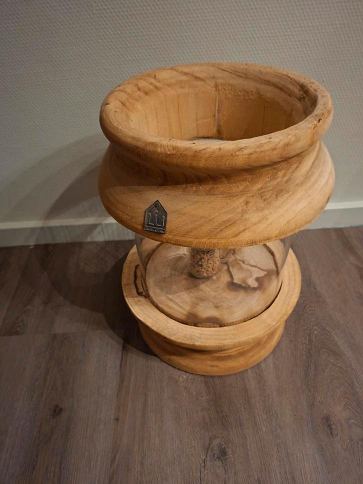 Houten Windlicht - Sfeervolle Verlichting, Antiek en Kunst, Kunst | Designobjecten, Ophalen of Verzenden
