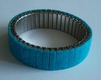 Oude flex armband glas turkoois, Sieraden, Tassen en Uiterlijk, Armbanden, Verzenden, Zo goed als nieuw, Blauw