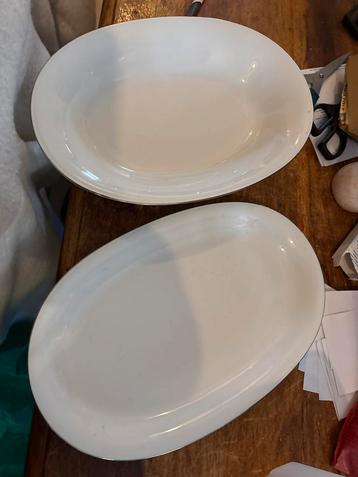 Twee vintage schalen met zilverkleurig randje beschikbaar voor biedingen