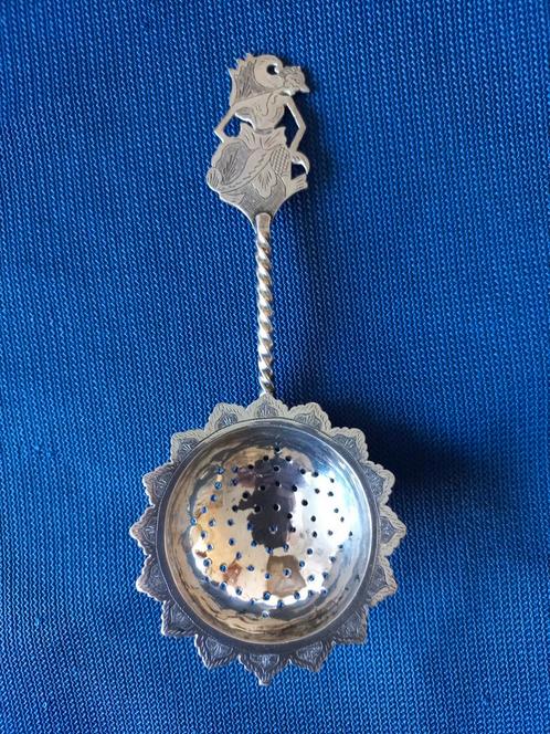 Theezeef - Djokja wajang zilver - Indonesië, Antiek en Kunst, Antiek | Goud en Zilver, Zilver, Ophalen of Verzenden