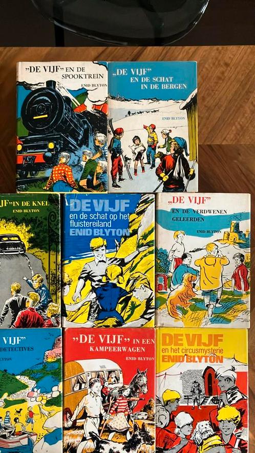 De Vijf, Enid Blyton, hardcover, vintage exemplaren, Boeken, Kinderboeken | Jeugd | 10 tot 12 jaar, Gelezen, Ophalen of Verzenden