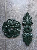 2x wanddecoratie, muurankers, gietijzer, groen gecoat, Ophalen