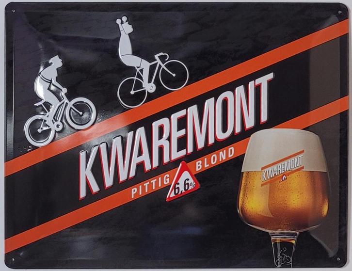 Kwaremont pittig blond bier relief reclamebord van metaal, Verzamelen, Biermerken, Nieuw, Reclamebord, Plaat of Schild, Overige merken