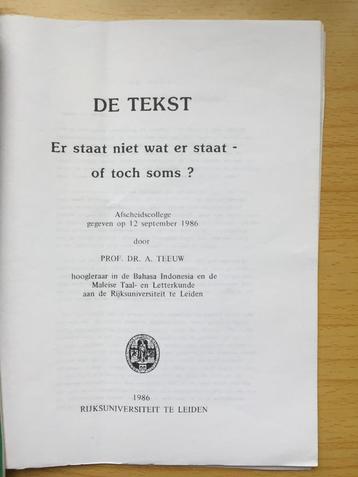 De tekst. Er staat niet wat er staat – of toch soms? beschikbaar voor biedingen