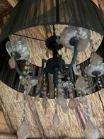 Elegante Kroonluchter met Zwarte Kap, Huis en Inrichting, Lampen | Kroonluchters, Ophalen, Gebruikt, Glas
