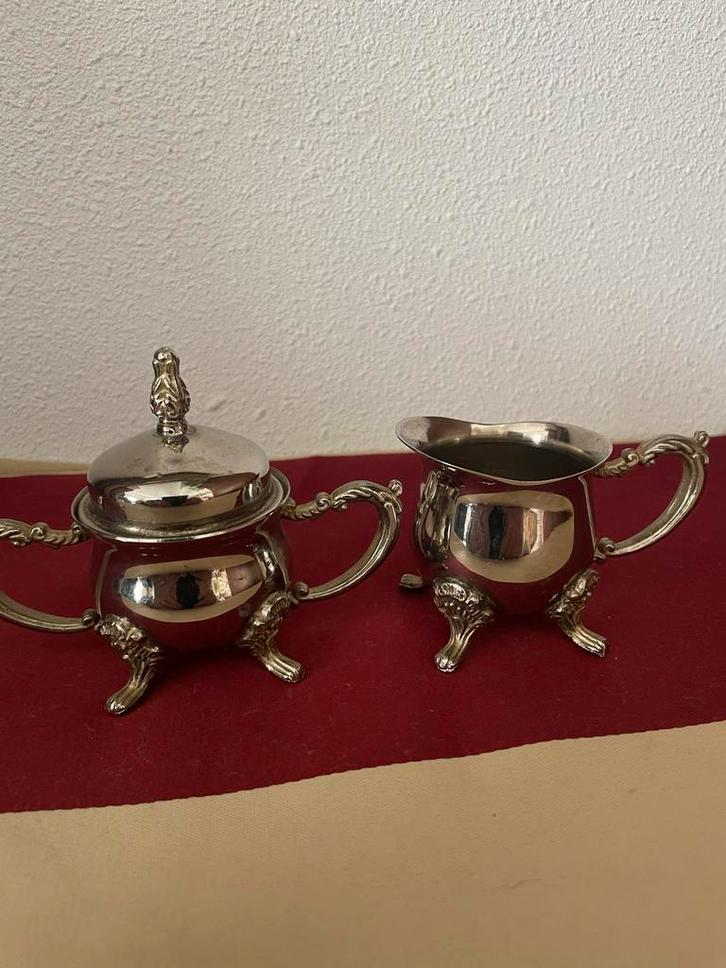 Verzilverd Roomstel in Goede Staat, Antiek en Kunst, Antiek | Goud en Zilver, Zilver, Ophalen of Verzenden