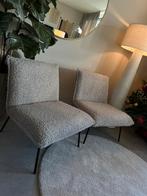 2 bouclé fauteuils taupe zo goed als nieuw, Huis en Inrichting, Ophalen, Zo goed als nieuw, 75 tot 100 cm, Minder dan 150 cm