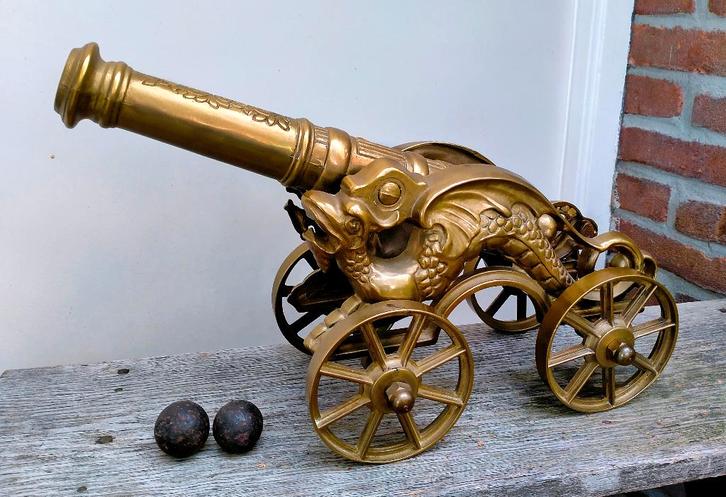 Antiek / Oud Decoratief Kanon & Kanonskogels - Brons / Koper, Antiek en Kunst, Antiek | Koper en Brons, Brons, Ophalen of Verzenden