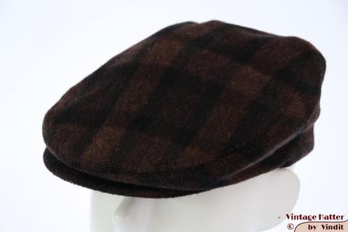 Vintage flatcap Platte pet Stevenson bruin zwart 53-54 Klein, Kinderen en Baby's, Kinderkleding | Petten en Hoeden, Gebruikt, Jongen of Meisje
