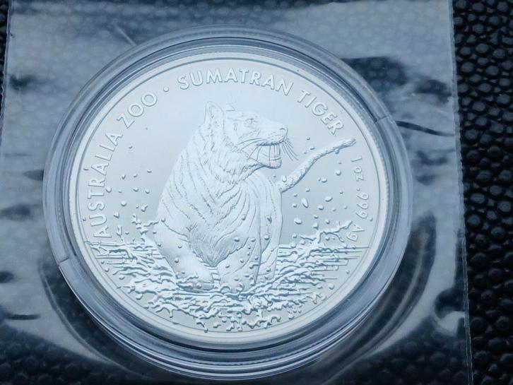 2020 Australia Zoo Sumatra Tiger 1 oz silver BU, Postzegels en Munten, Munten | Oceanië, Zilver, Ophalen of Verzenden