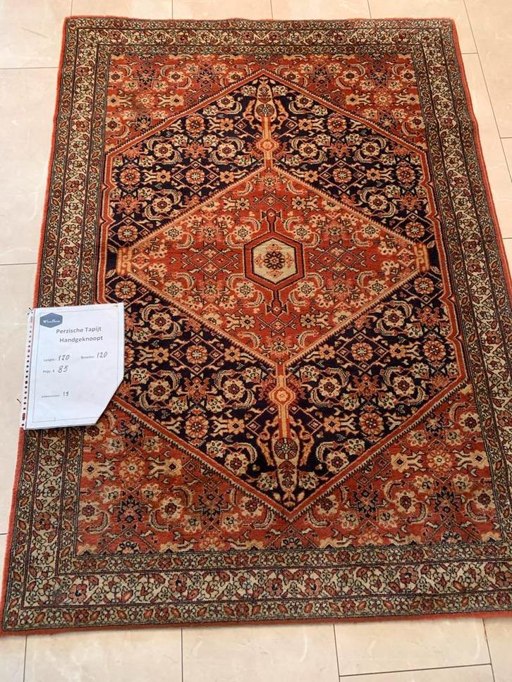 Perzisch Tapijt Handgeknoopt L170 cm. B120cm, Huis en Inrichting, Stoffering | Tapijten en Kleden, Gebruikt, 100 tot 150 cm, Rechthoekig