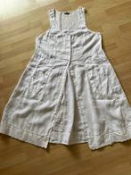 Hebbeding witte linnen zomerjurk met kantrand mt L izgs, Wit, Ophalen of Verzenden, Gedragen, Onder de knie