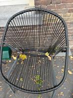 2 zwarte tuinstoel van metaal en kunststof, Tuin en Terras, Tuinstoelen, Ophalen, Zo goed als nieuw, Kunststof