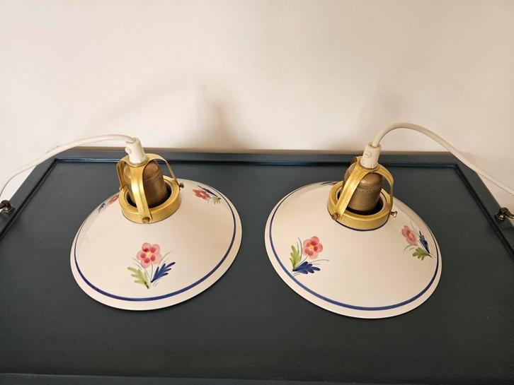 Vintage retro porseleinen lampen (IKEA) – 2 stuks bloemen, Huis en Inrichting, Lampen | Hanglampen, Gebruikt, Minder dan 50 cm