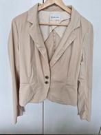 Jane Lushka beige zand stretch colbert jasje blazer S, Ophalen of Verzenden, Zo goed als nieuw, Beige
