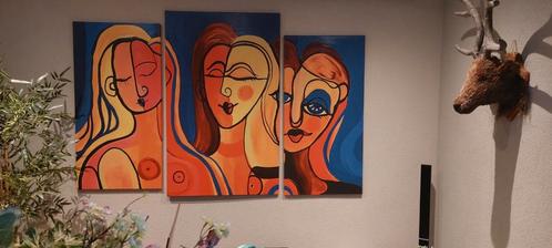 Prachtig drieluik., Antiek en Kunst, Kunst | Schilderijen | Modern, Ophalen