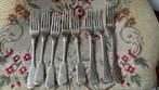 Set antiek vintage siltona M / gero alpacca vorken bestek, Antiek en Kunst, Antiek | Bestek, Ophalen of Verzenden