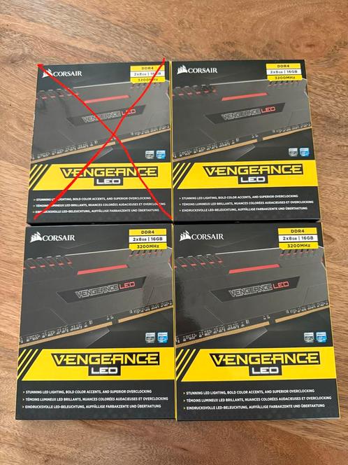 Corsair Vengeance LED Red 16gb 3200mhz, Computers en Software, RAM geheugen, Zo goed als nieuw, Desktop, 16 GB, DDR4, Ophalen of Verzenden