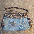Unieke Denim Handtas met Camouflage Details, Ophalen of Verzenden, Zo goed als nieuw, Blauw, Handtas