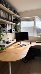 Bureau verstelbaar L-shape €75 + extensie bieden mag, Huis en Inrichting, Bureaus, Ophalen, In hoogte verstelbaar, Gebruikt, Bureau