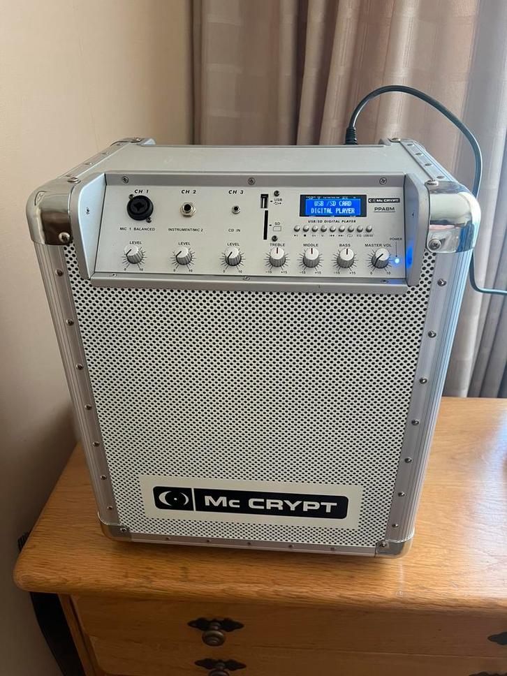 Mc crypt mobiele speaker, Audio, Tv en Foto, Luidsprekers, Zo goed als nieuw, Overige typen, 120 watt of meer, Overige merken
