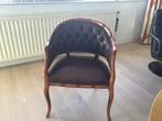 Vintage Stoeltje met Lederen Bekleding, Antiek en Kunst, Antiek | Meubels | Stoelen en Banken, Ophalen
