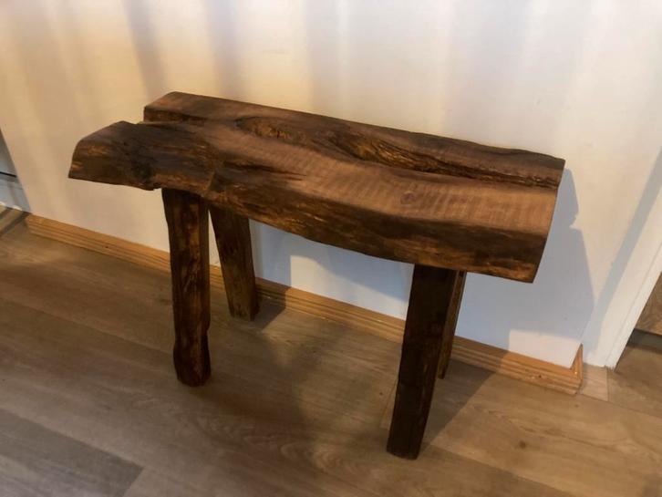 Bankje van stokoud eikenhout, Huis en Inrichting, Krukjes, Nieuw, Hout, Ophalen of Verzenden