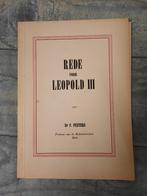 oud boek "rede voor Leopold III" door Dr F Peeters, 1950, Ophalen of Verzenden