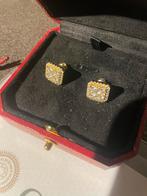 Moissanite Oorbellen S925 Gold Plated, Nieuw, Ophalen of Verzenden, Met edelsteen, Knopjes of Stekers