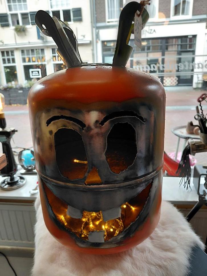 Metalen Halloween decoratie - pompoen - metal art, Huis en Inrichting, Woonaccessoires | Overige, Ophalen of Verzenden