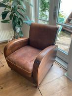Schapenleren wagenwiel fauteuil, Huis en Inrichting, Fauteuils, Ophalen, Gebruikt, Leer, 75 tot 100 cm