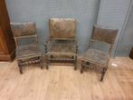 3 oude versleten stoelen voor in de mancave, Tuin en Terras, Ophalen of Verzenden, Zo goed als nieuw