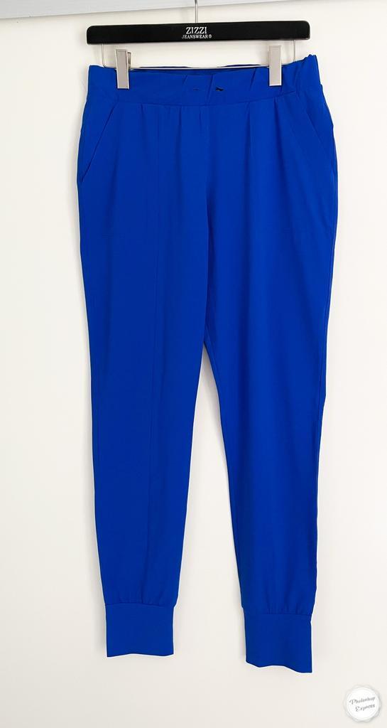 Mooie travelstofbroek van Helena Hart M, Kleding | Dames, Broeken en Pantalons, Gedragen, Maat 38/40 (M), Blauw, Lang, Ophalen of Verzenden