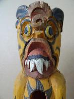 Mythologisch houten beeld spleettrommel 27cm Batak Sumatra ?, Ophalen of Verzenden