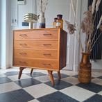 Vintage Teakhouten Ladekast Jaren '60, Gebruikt, 5 laden of meer, Minder dan 100 cm, 25 tot 50 cm