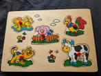 Houten Puzzel Boerderijdieren met Handvatten, Ophalen of Verzenden, Zo goed als nieuw, Overige typen