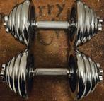 2x 15kg verstelbare zilvergrijze gietijzeren 30mm dumbells, Ophalen, Zo goed als nieuw, Benen, Dumbbell