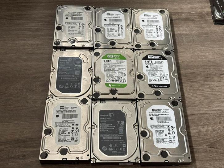 9x 1TB SATA HDD (Prijs per stuk), Computers en Software, Harde schijven, Gebruikt, Desktop, Intern, HDD, SATA, Verzenden