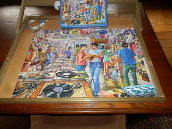 Gibsons Legpuzzel++++Retro Records – 1000 stukjes., Hobby en Vrije tijd, Denksport en Puzzels, Zo goed als nieuw, Legpuzzel, 500 t/m 1500 stukjes