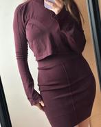 Josh V bordeaux set van cropped top en kokerrok – Maat M, Maat 38/40 (M), Verzenden, Paars, Zo goed als nieuw
