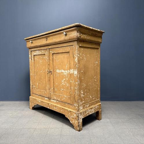Sleetse oude brocante beige commode kast antiek vintage hout, Antiek en Kunst, Antiek | Meubels | Kasten, Ophalen