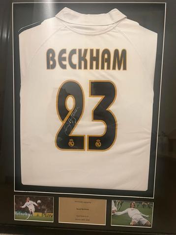 Beckham gesigneerd shirt + lijst beschikbaar voor biedingen