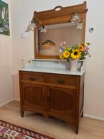 Antieke houten kast met marmeren blad, Huis en Inrichting, Ophalen, Gebruikt, 25 tot 50 cm, 100 tot 150 cm