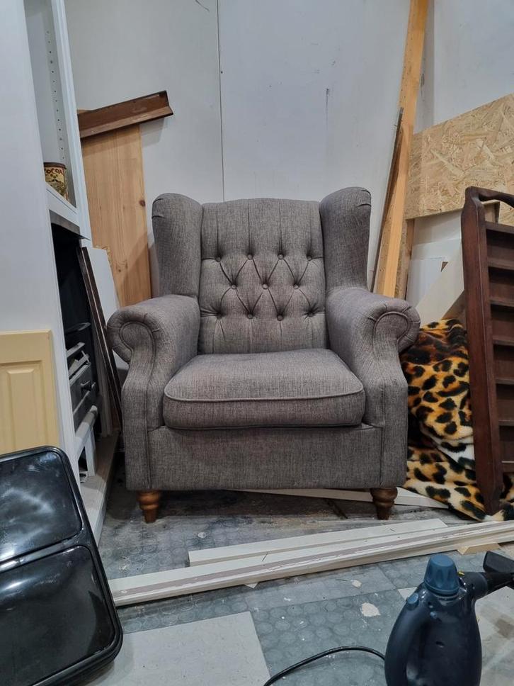 Twee landelijke fauteuils in brocante stijl, Huis en Inrichting, Fauteuils, Gebruikt, 50 tot 75 cm, 75 tot 100 cm, Ophalen