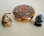 3x  Cloisonne, emaille ei, bakje  en  peertje, Ophalen of Verzenden