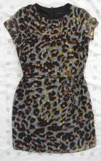 IKKS jurk, ijsblauw, zwart met goud oranje, voile, maat 38, Kleding | Dames, Maat 38/40 (M), Overige kleuren, IKKS, Ophalen of Verzenden