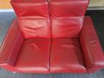 rood lederen bankstel, 2-zits relax en 2,5 zit, Ophalen, Gebruikt, Overige maten, 150 tot 200 cm