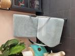 Mooie poederblauwe fauteuil van woood, Ophalen, Gebruikt, 75 tot 100 cm, 50 tot 75 cm