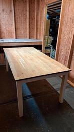 Eetkamertafel met mooi eiken blad, afm. 200x100x78 cm(lxbxh), Ophalen, Gebruikt, Vijf personen of meer, Rechthoekig