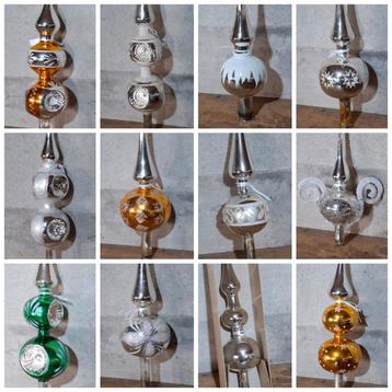 Oude antiek vintage kerstballen piek pieken deukpiek tinsel beschikbaar voor biedingen